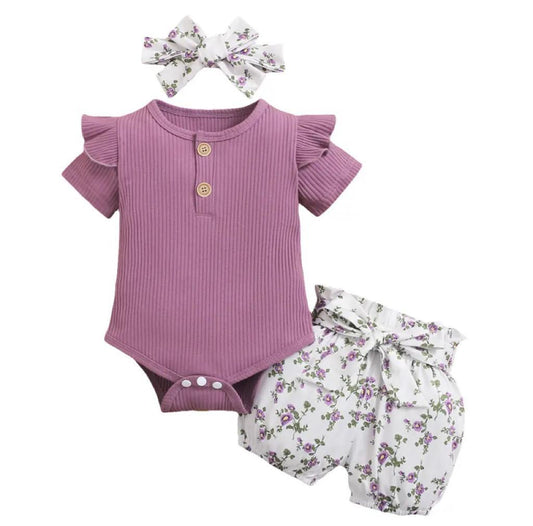 Conjunto para Niña Morado Corto