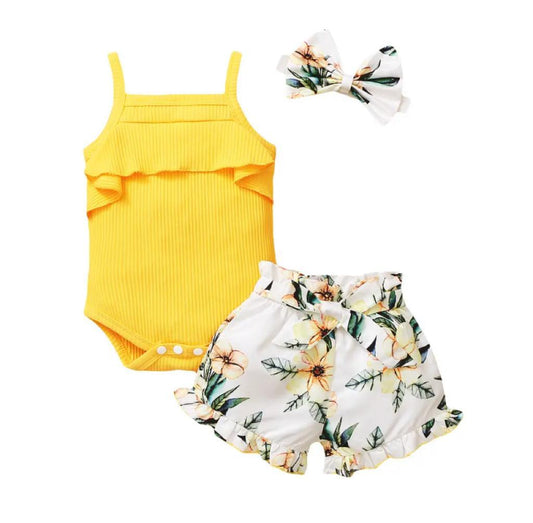 Conjunto para Niña Amarillo Corto