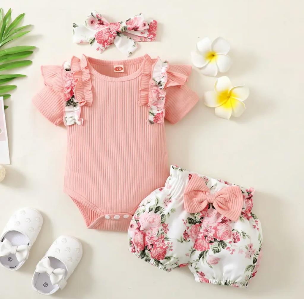 Conjunto para Niña Rosado Corto